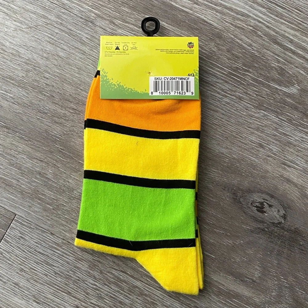 Sour patch kids Yellow Crew Socks